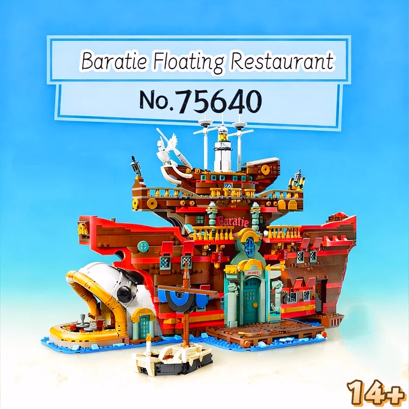 

3402pcs Popular Movies Navigation King Baratie Floating Restaurant 75640 Building Blocks Model Toy For Birthday Ornament Gifts