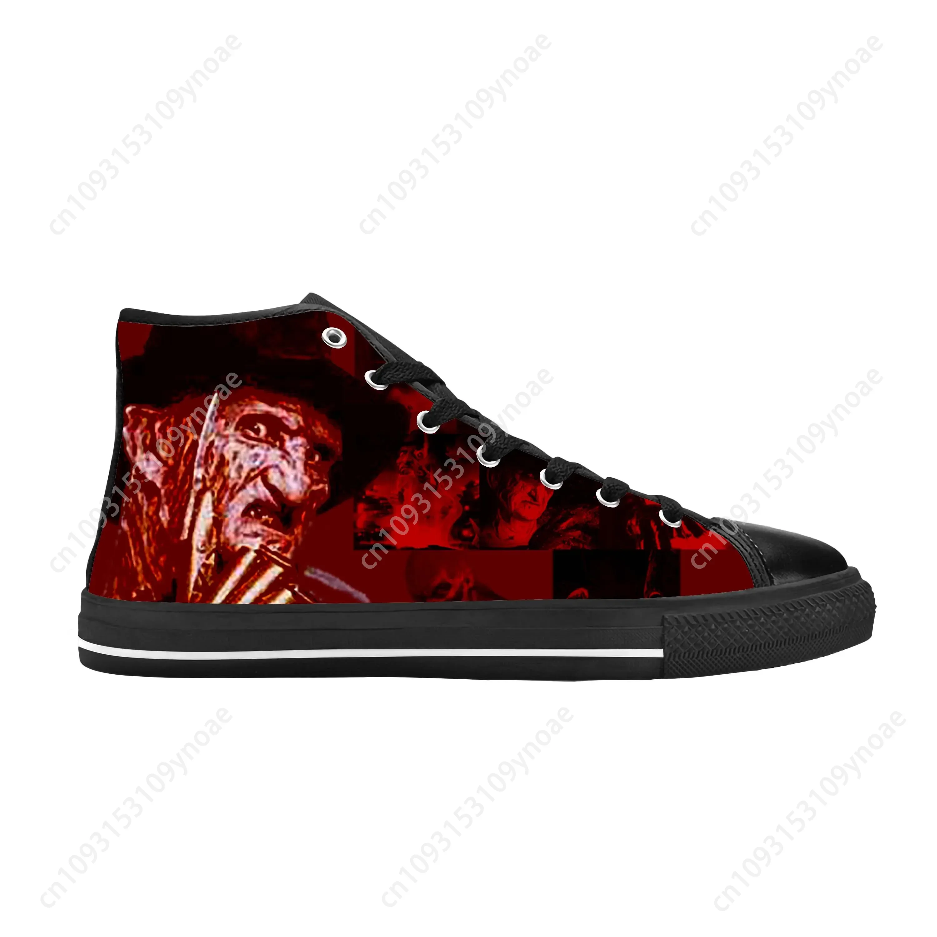 Kruegers Street Horror Elm Scary Nightmare Freddy Casual Cloth Shoes High Top Comfortable Breathable 3D Print Men Women  Custom