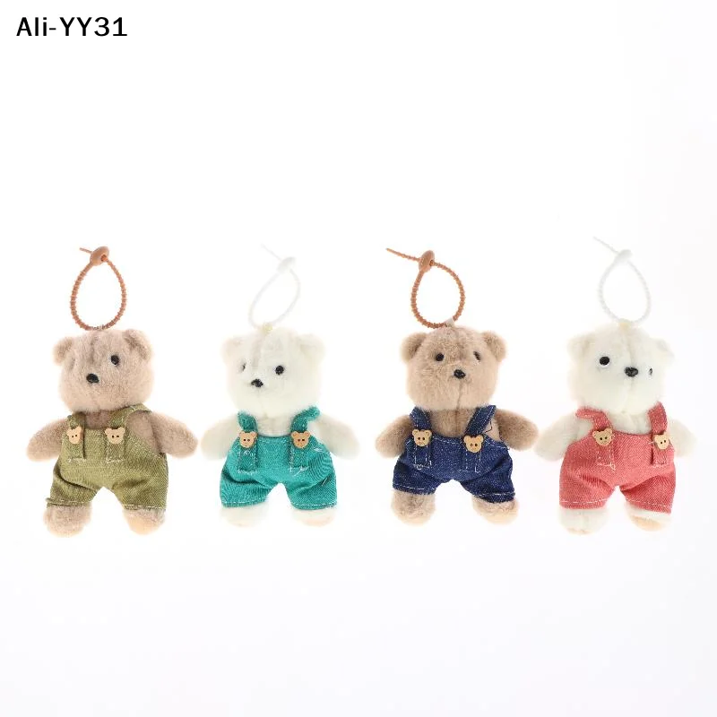

【Y31】（YY）1Pc 2025 New Cute Little Bear Plush Wear Clothes Couple Keychain Cartoon Bear Charm Keychain Key Ring Decor Supplies