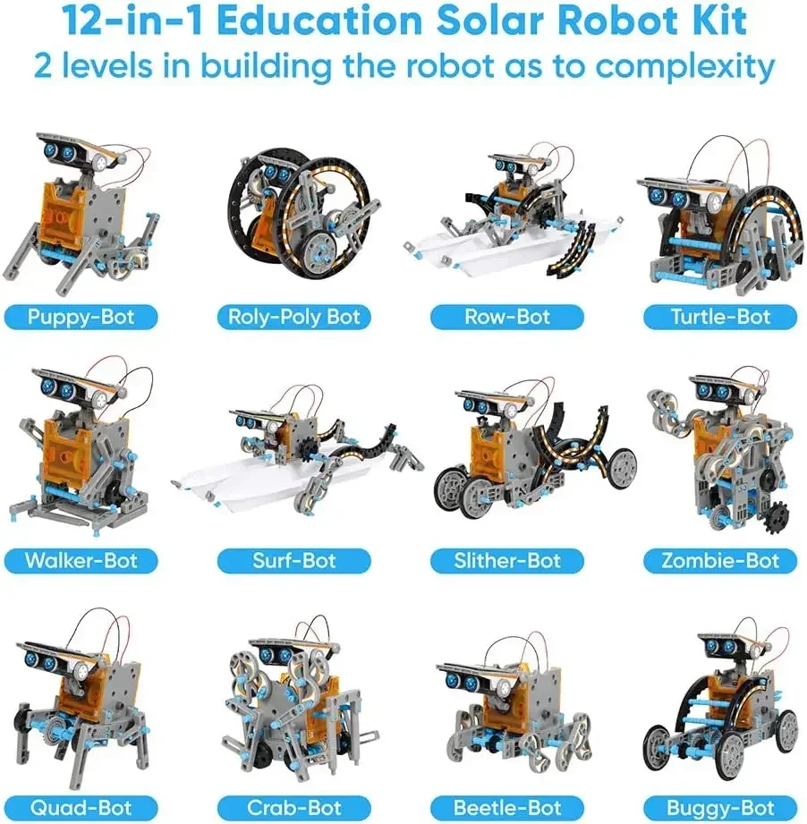 13-in-1 Education Solar Robot Toys  DIY Building Science Experiment Kit for Kids Aged 8-10 and Older,Solar Powered By The Sun