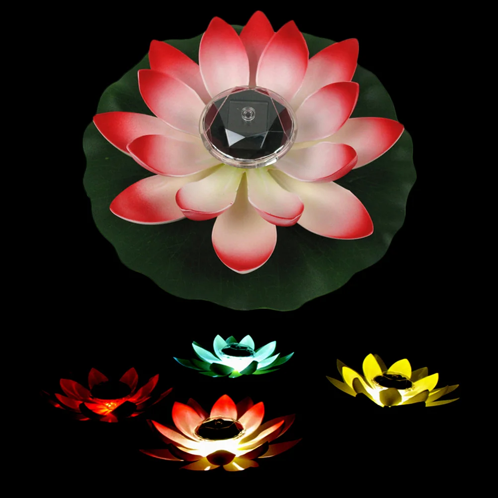 

Лампа в виде лотоса, пруда, пузырьков, цветов, освещения, декор листьев, аксессуары для бассейна на солнечной батарее