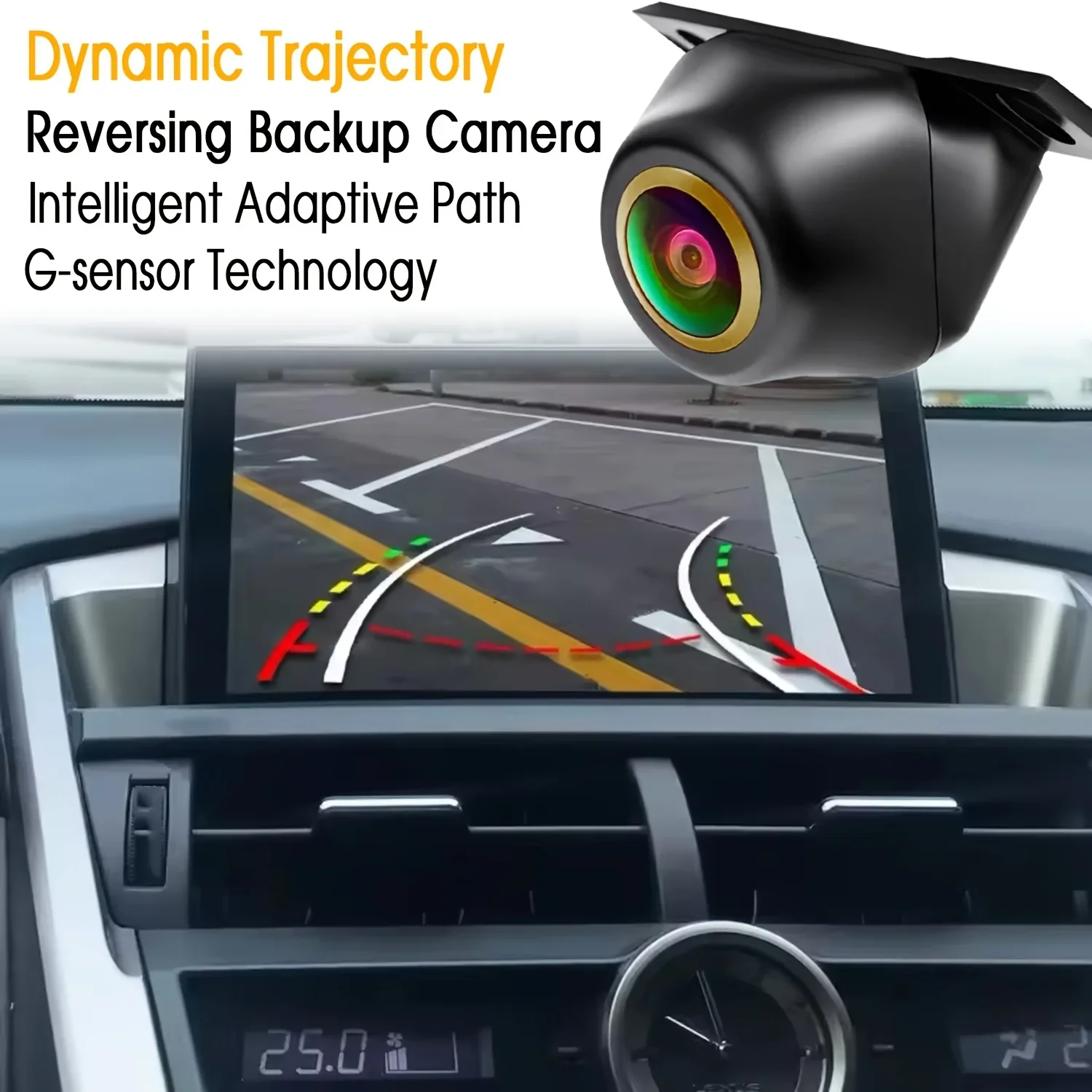 Car Rear View Camera with 170° Fisheye Lens & Moving Line Guide - Full Color HD Night Vision, for Cars, SUVs, Trucks, RVs