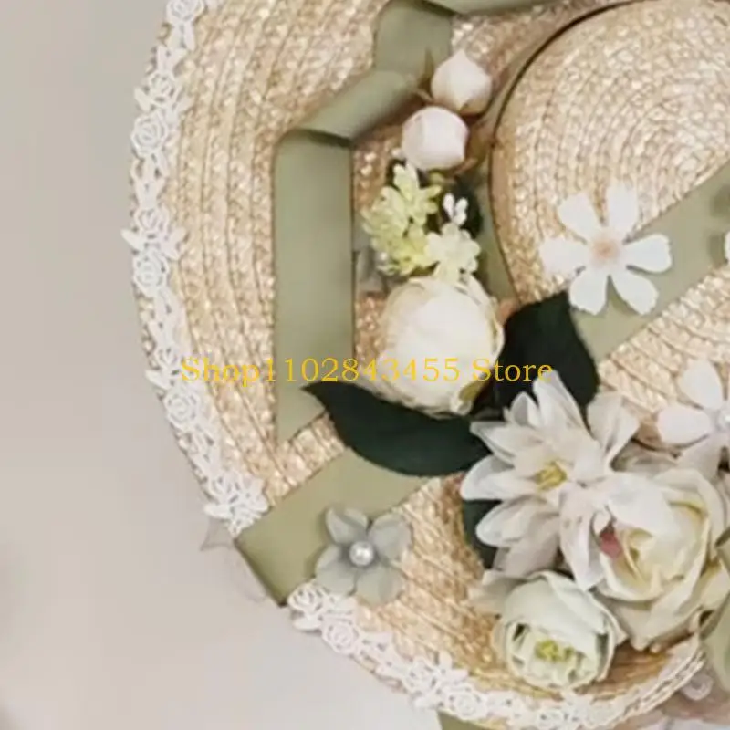 49mc-tea-party-sun-hat-summer-straw-beach-hat-bows-straw-hat-wide-brim-straw-boater-hat-ribbon-hat-women-ribbon-straw-hat