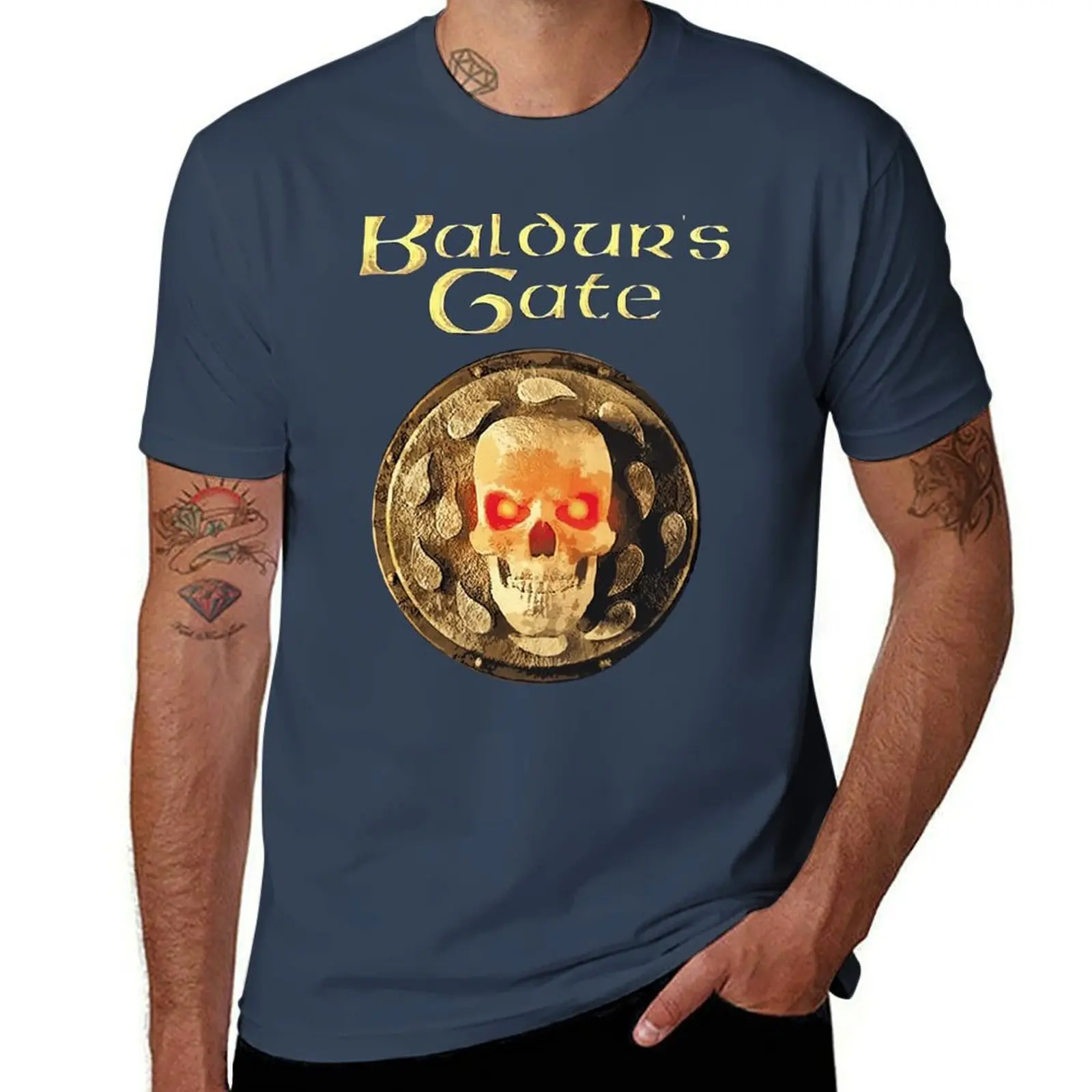 

Baldur Gate Game Skeleton T-Shirt Gym Wear Breathable Short Sleeve Tee