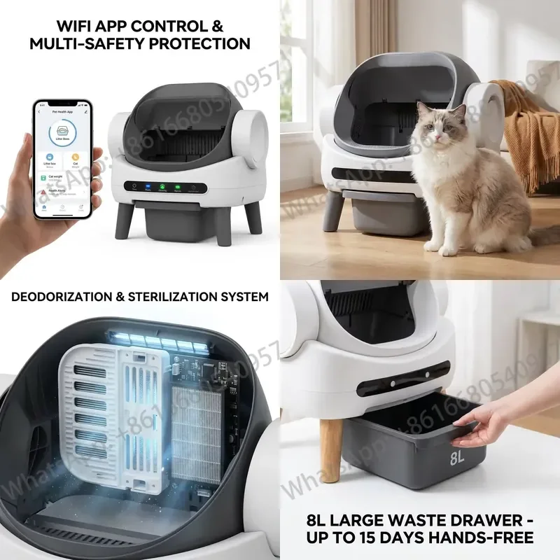 Wholesale No Scoop Automatic Self Cleaning Smart Electric Toilet System Cat Box with Waste Sealing Mechanism