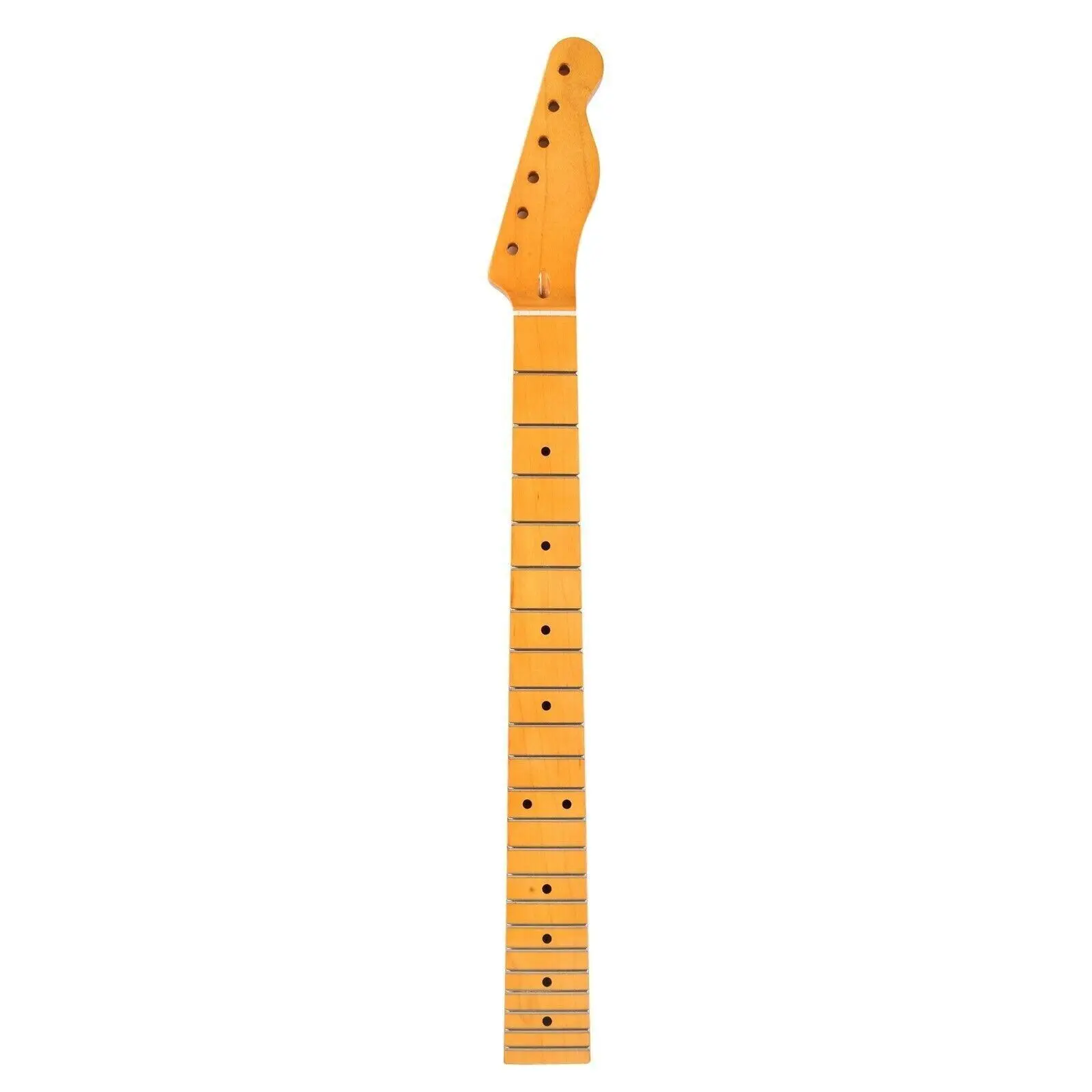 

22 Frets Yellow Electric Guitar Neck Canada Maple For Tele Style Replacement