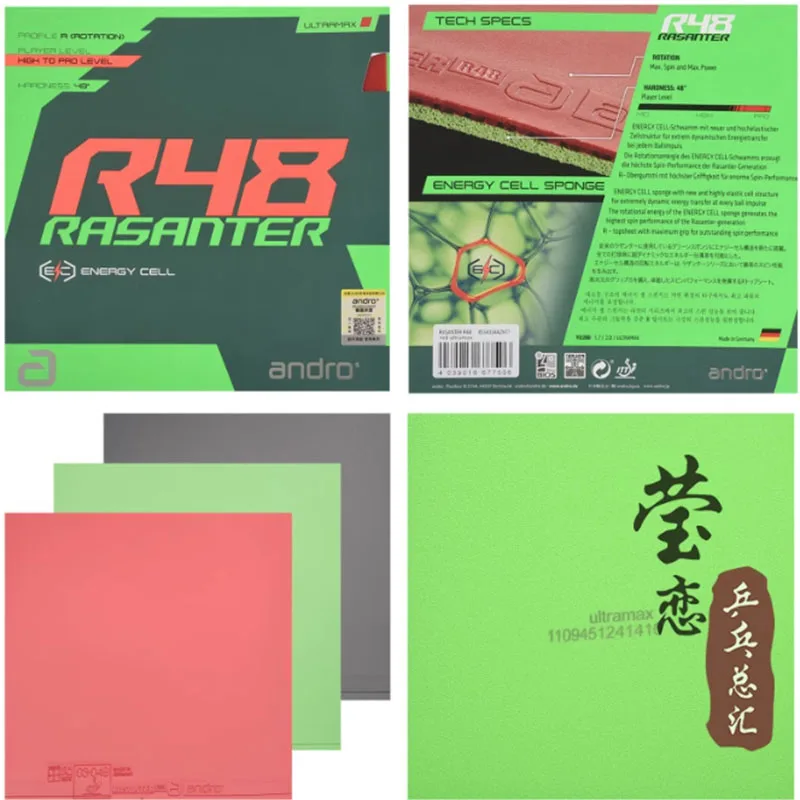 Andro Rasanter R45 47 50 C45 48 Table Tennis Rubber Energy Cell Non Tacky Ping Pong Rubber Table Tennis Racket view 3