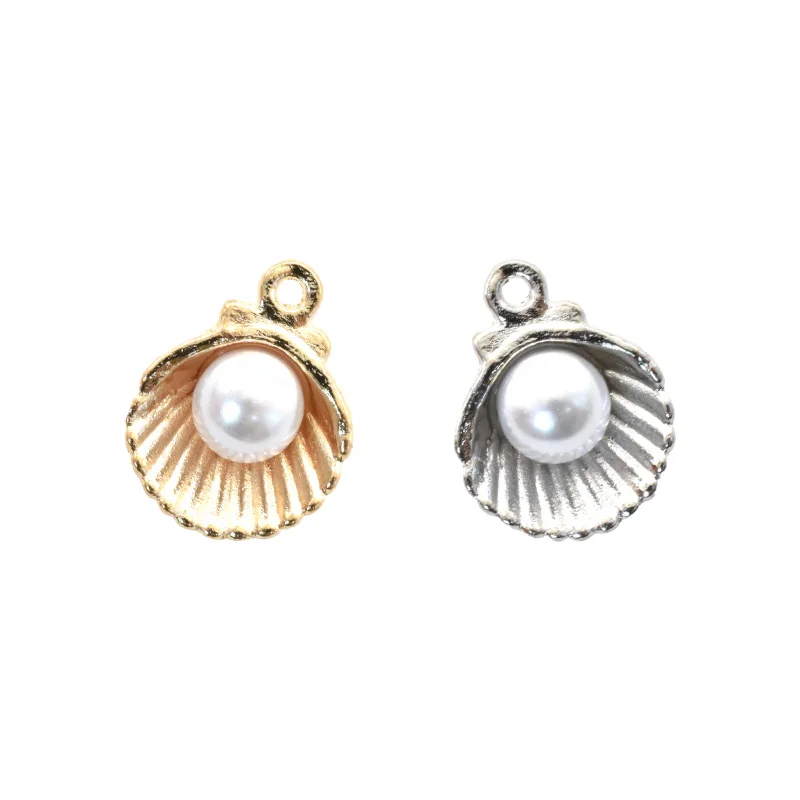 10pcs Mixed Color Fashion Imitation Pearl Shell Charms For DIY Bracelet Necklace Earrings Jewelry Making Accessories view 4