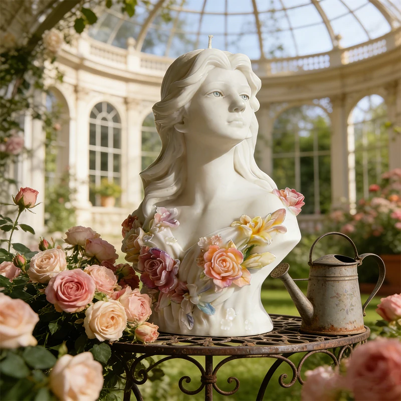 

Floral Lady Bust Silicone Mold 3D Elegant Embossed Design for Candle Resin Plaster Making Romantic Home Decor Wedding Gift