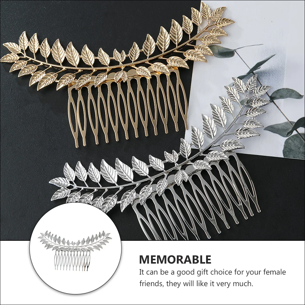 2 pçs liga pentes de cabelo folhas grampos laterais encantadores grampos para festa festival acessório moda mulher cocar