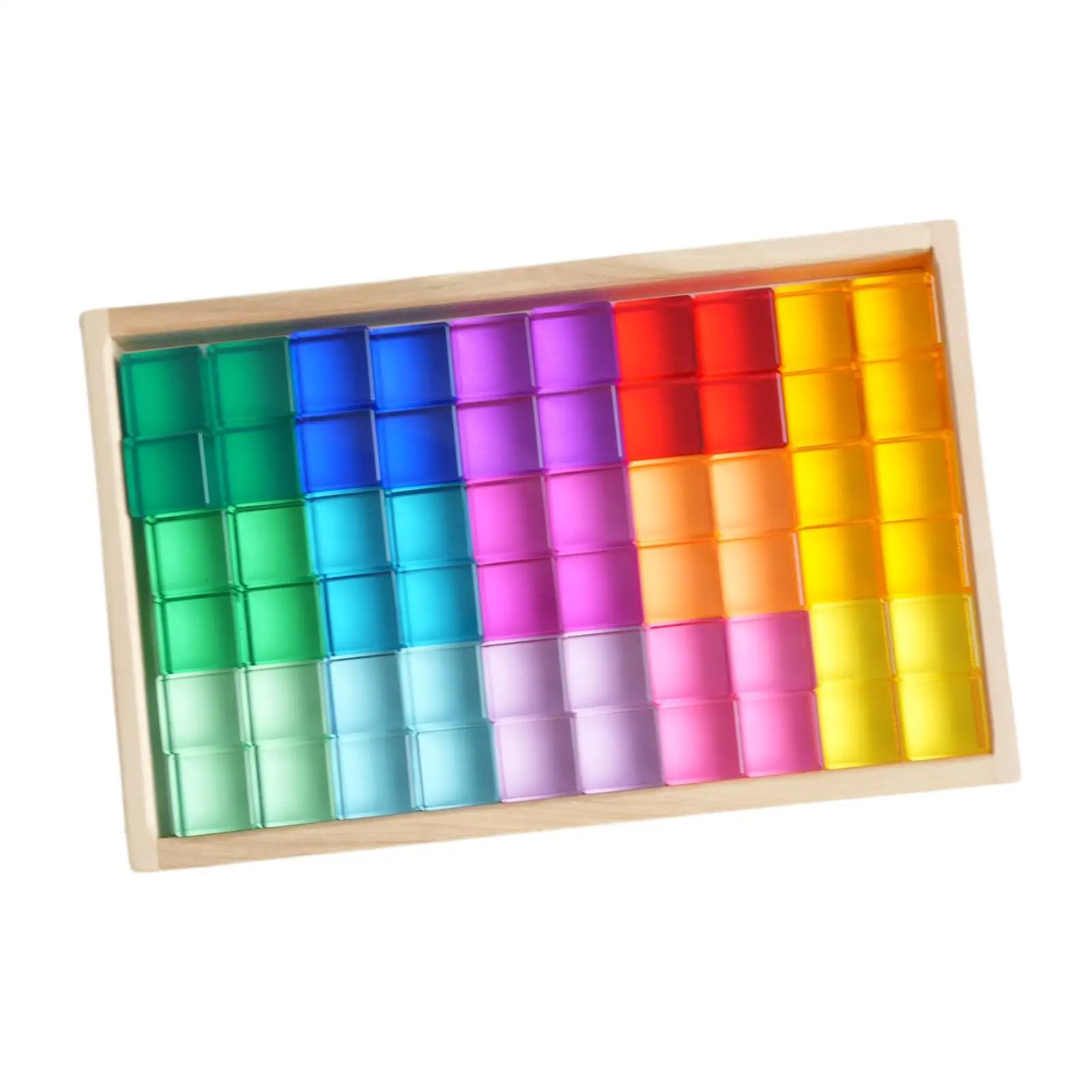 Décennie s de cubes en acrylique pour enfants, jouets d'entraînement mentaires oriel, 15 couleurs, 60 pièces