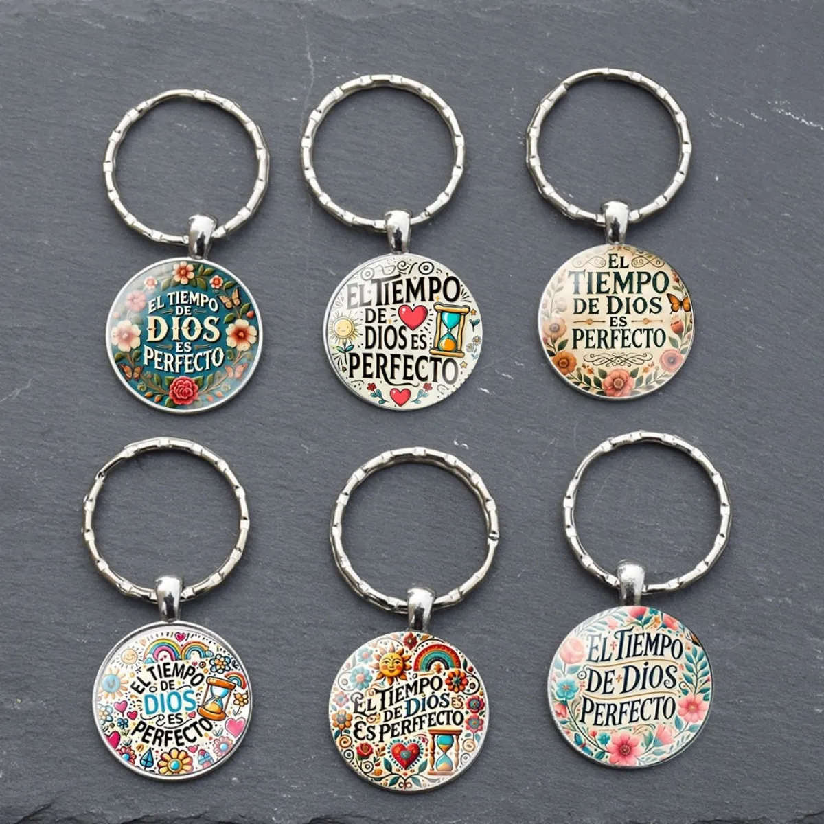 6pcs Western Sand Timer Keychain Set, Gift Idea
