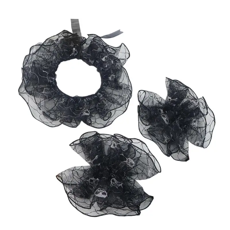 652F طوق دانتيل مكشكش قابل للفصل سوار معصم أنيق لتزيين فستان البلوزة