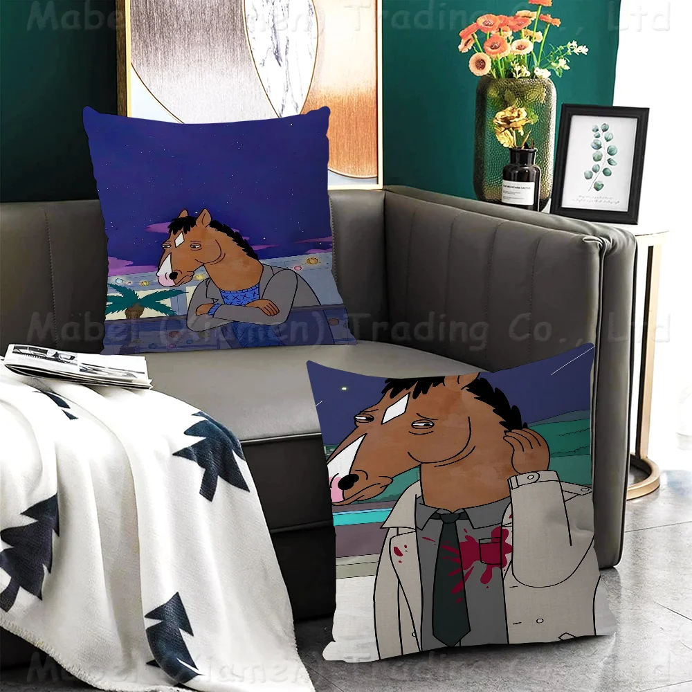 B-BoJack Funny Horsemans Pillow Cover Sofa Cushion Cover Home Room Decoration Children Gift