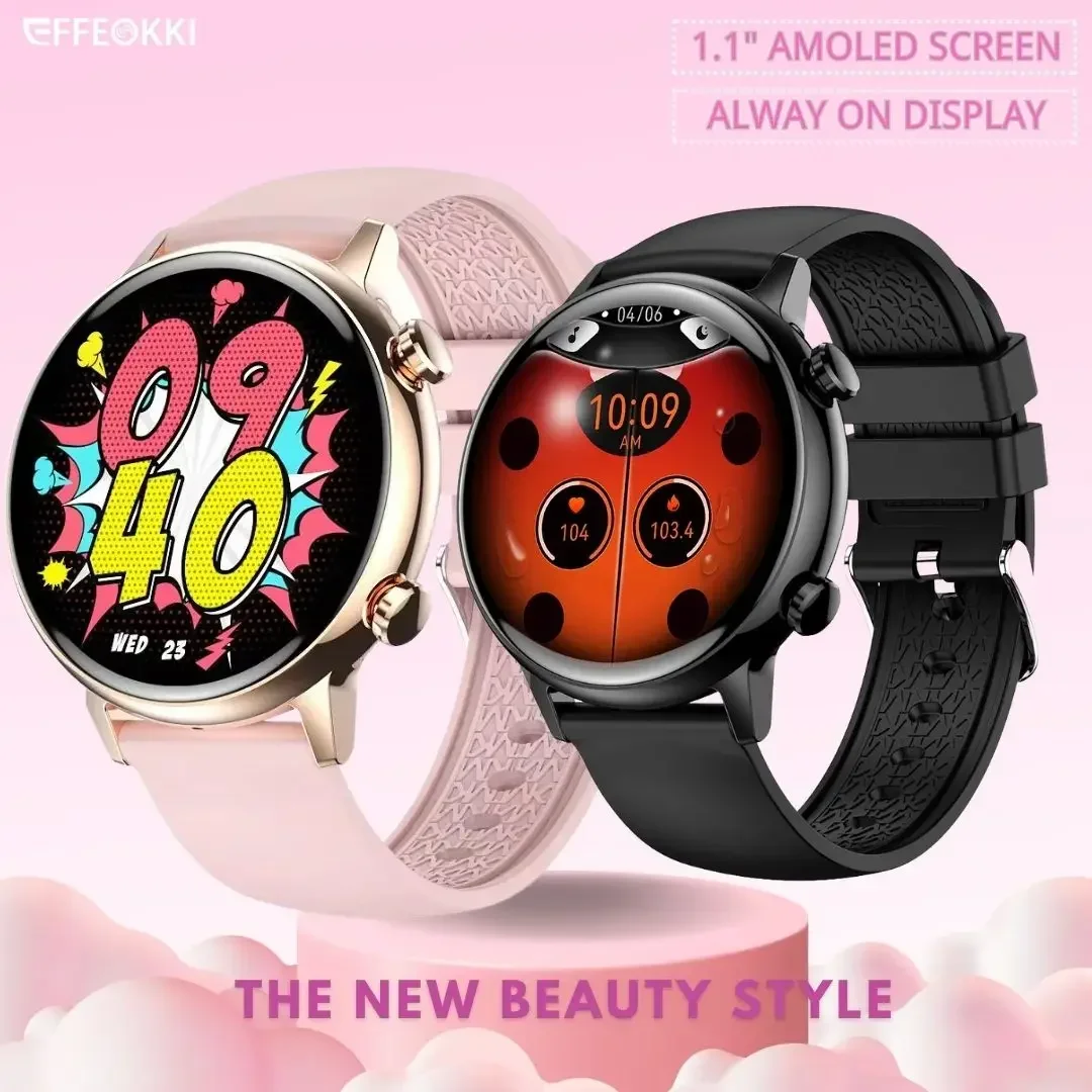 

HK39 Amoled Lady Fitness Smartwatch Waterproof 360*360 Female Health Monitor BT Call Womens Men Smart Health Watch Pro