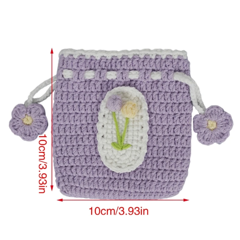 Sweet Coin Bag Small Wallet Hand-Woven Coin Bag Knitted Change Purse Crochet Bag Change Pocket Child Lovely Storage Bag