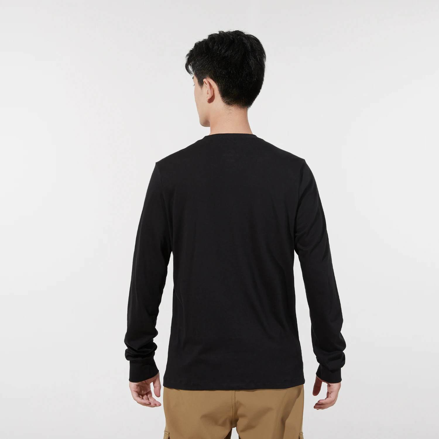 نايك ملابس رياضية رجالية قطن بأكمام طويلة تي شيرت طبقة أساسية رقيقة مريحة للتنفس Ar5194-010 #4