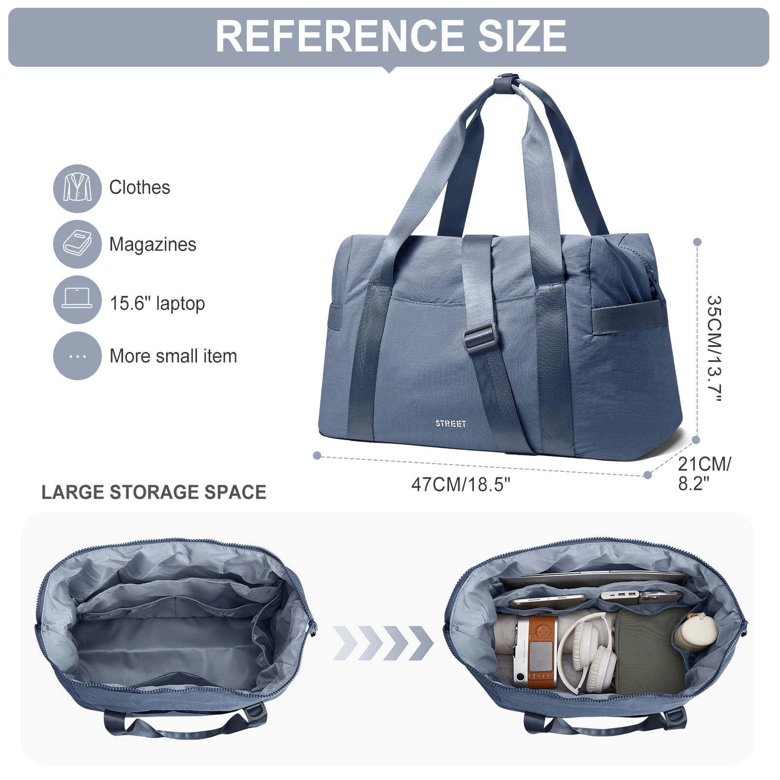 Waterproof Travel Duffel Bag, Weekender Shoulder Overnight Carry on Bags for Men Women, Sports Tote Gym Yoga Bag with Wet Pocket