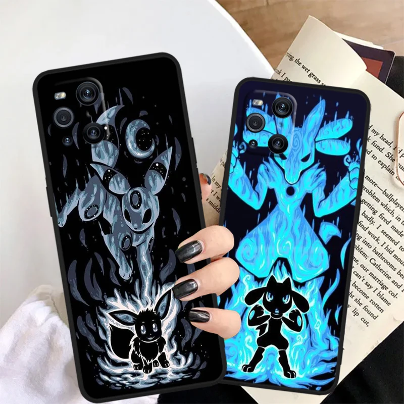 P-Pokemons Cartoon S-Squirtles For OPPO Find X6 X5 X3 A54S A5 A94 A16 A53S A57 A74 A72 A98 A78 A96 A9 5G Black TPU Phone Case