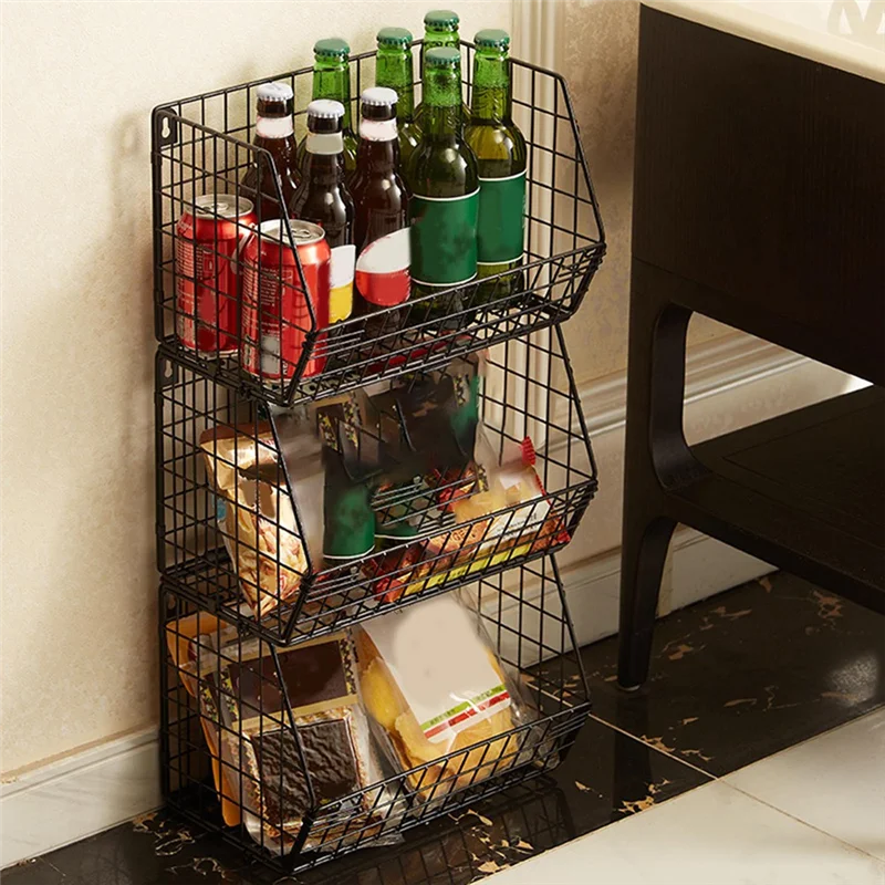 

Storage Mesh BinCloset Organizer Hanging Wire Basket Food Storage Mesh Bin Clothes Shelves for