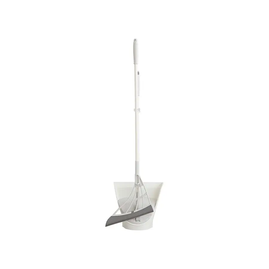 

and Dustpan Set AllSurface Silicone Broom amp Squeegee for Indoor Cleaning Sweeps Glass, Dust, Removes Pet Hair, Liquids Smooth