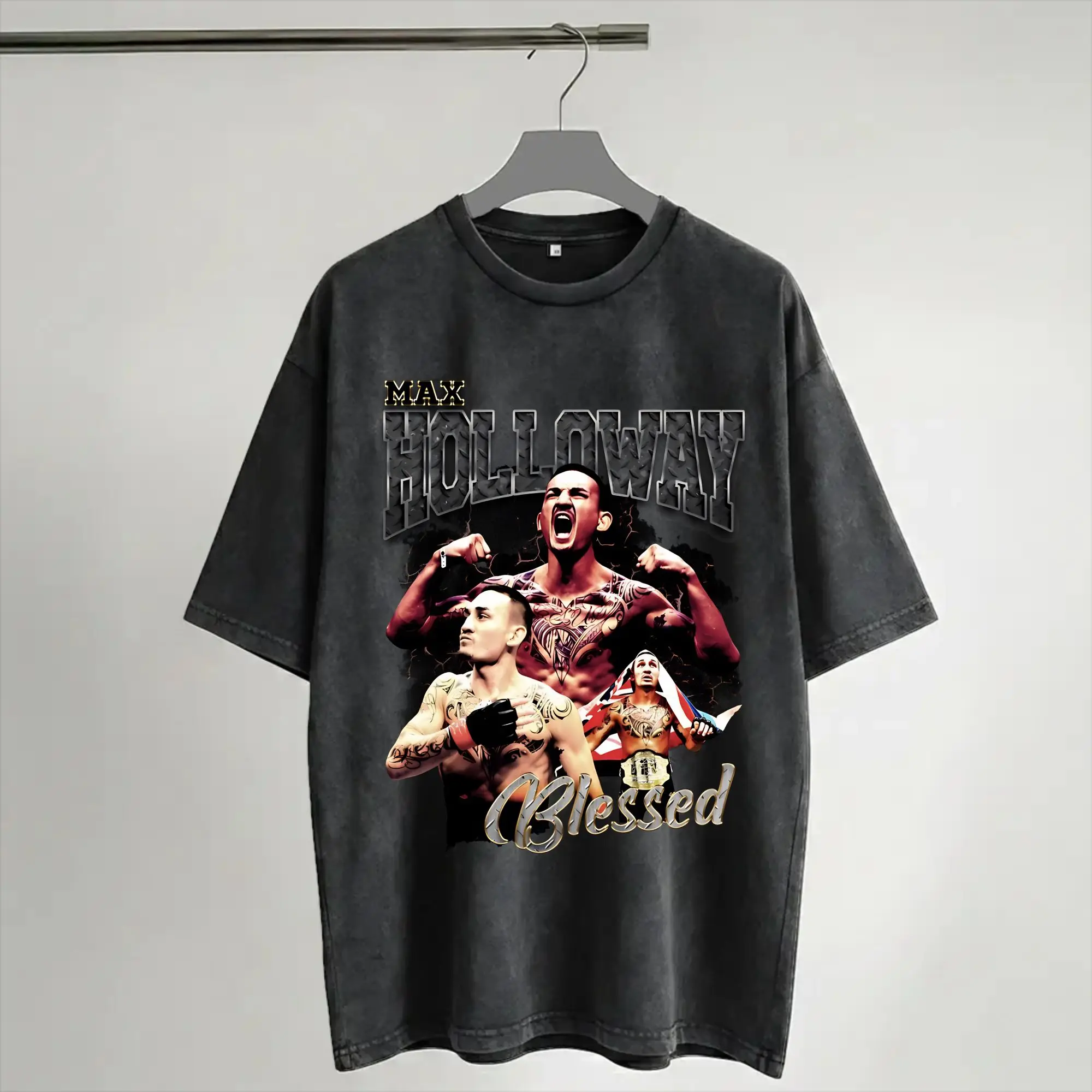 Maxs Blesseds Holloways Merch Washed T Shirt Men Women Streetwear Hip Hop T-Shirts Printed  Tee Shirt Short Sleeve