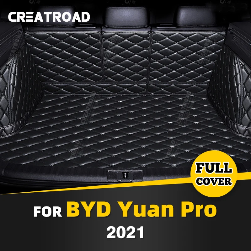 

Auto Full Coverage Trunk Mat For BYD Yuan Pro 2021 Leather Car Boot Cover Pad Cargo Liner Interior Protector Accessories