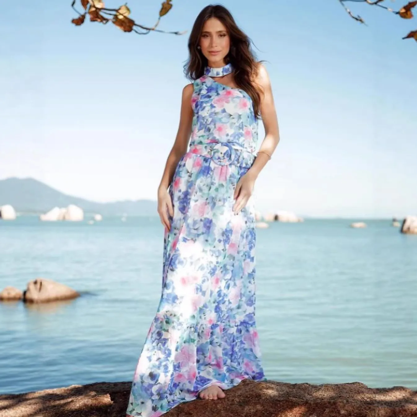 

Women's Pastoral Style Two-piece Dress, Bohemian Vacation Style Dress
