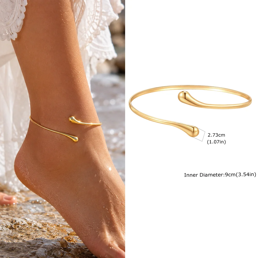 Women's Minimalist Adjustable Gold Plated Anklet