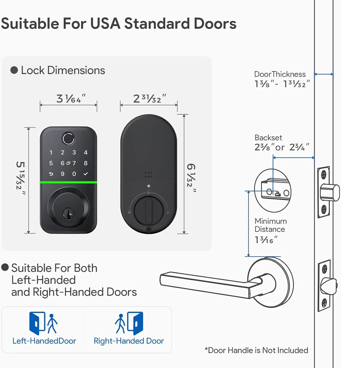 Imagem -06 - Impermeável Smart Door Lock Deadbolt com Teclado Fechadura de Impressão Digital Fechadura Eletrônica com Bluetooth e Controle de Aplicativos Ip66