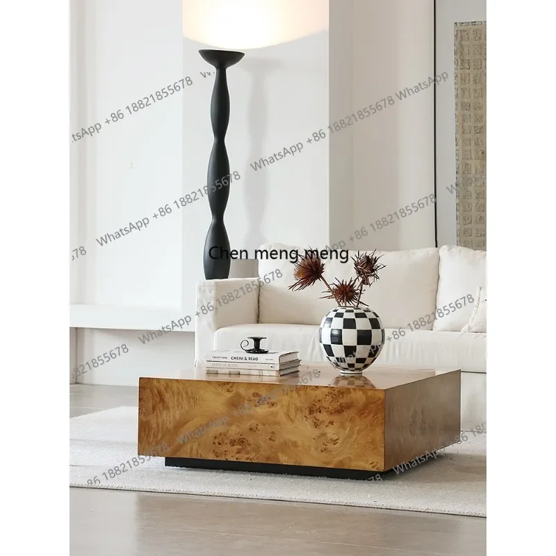 

X Square coffee table living room premium parquet solid wood villa large flat floor furniture