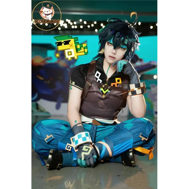 

DUDU R Game Genshin Impact Kinich Cosplay Costume Turnfire Hunt Men Halloween Unifom Huitztlan Natlan Kinich Suit