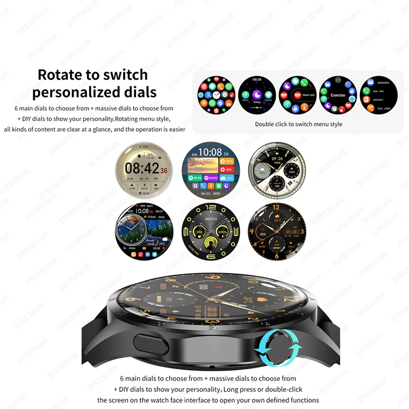 HUΛWEI Watch GT4 Pro GPS Smart Watch Men AMOLED HD Screen Bluetooth Call NFC IP68 Waterproof Watch Heart Rate Smart Watch Women