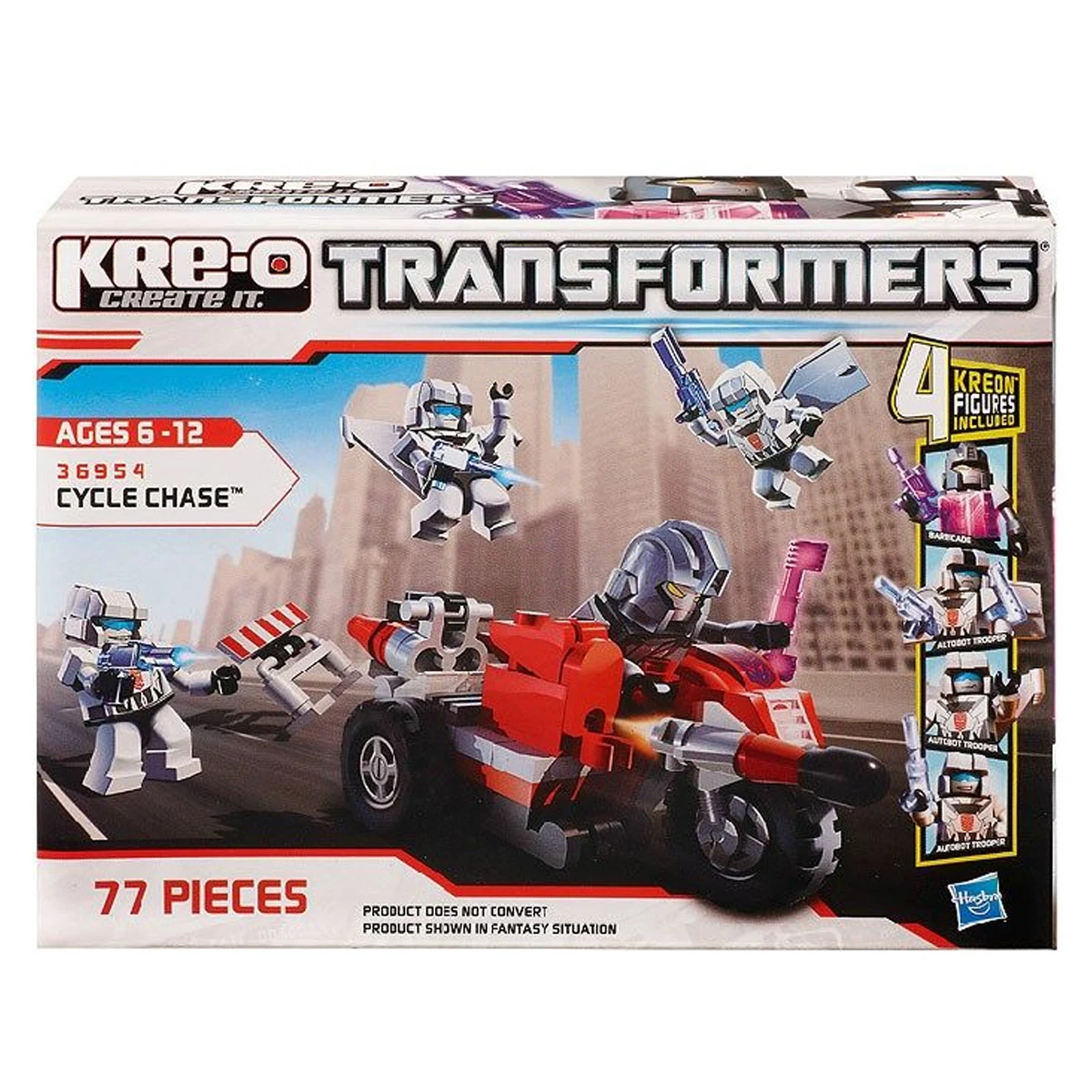 ฮาสโบร ทรานส์ฟอร์มเมอร์ส เครโอ 36954 ไซเคิลเชส 4 ฟิกเกอร์เครออน บาร์ริเคด ออโต้บอท ทรูปเปอร์ 75 ชิ้น