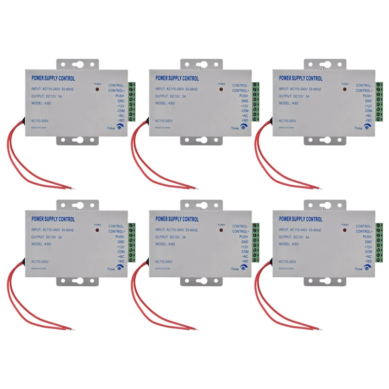 

6X K80 Door Access System Electric Power Supply Control DC 12V 3A Miniature Power/Electric Lock Power