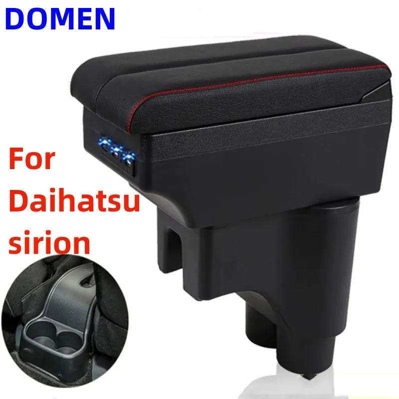 

For Daihatsu sirion Armrest box Interior Parts Car Central Content With Retractable Cup Hole Large Space Dual Layer USB DOMEN