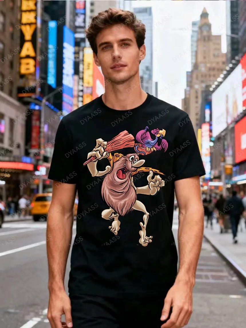 هانا باربيرا مضحك الكابتن الكهف رجل الكهف 1980s الكرتون المطبوعة أعلى الرجال والنساء قصيرة الأكمام