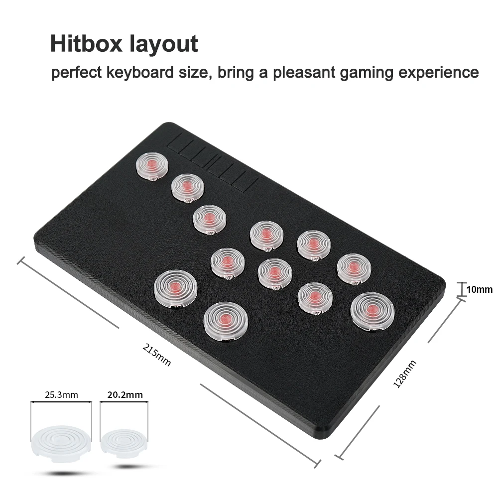 Flatbox SE Arcade Fight Stick Mini Hitbox Buttons Style Hot SWAP Kailh BOX Switch Arcade Stick Controller Pico GP2040-CE For PC/