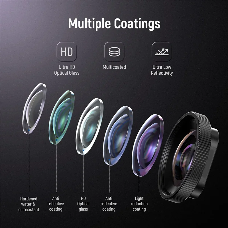 N86R Not Waterproof 2X Magnification Lens Focal Distance 7-10Cm For Gopro Hero 13 12 11 10 9 Action Cameras