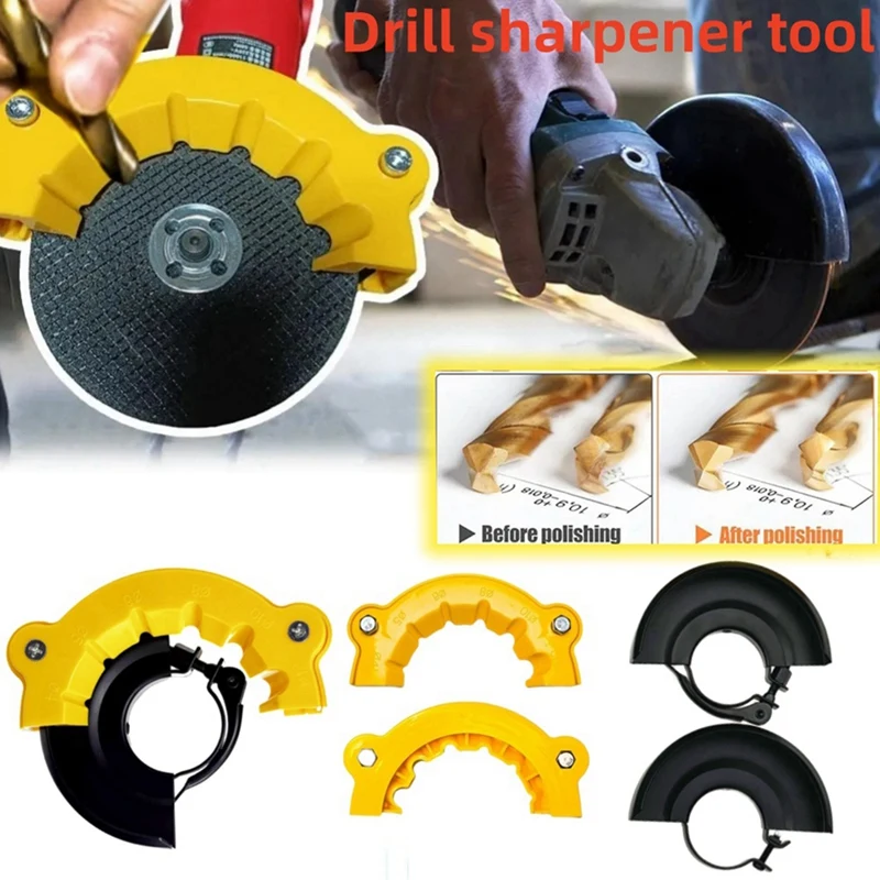 3 Sets Drill Bit Holder With Quick Release Guard For Angle Grinder Twist Drill Sharpener