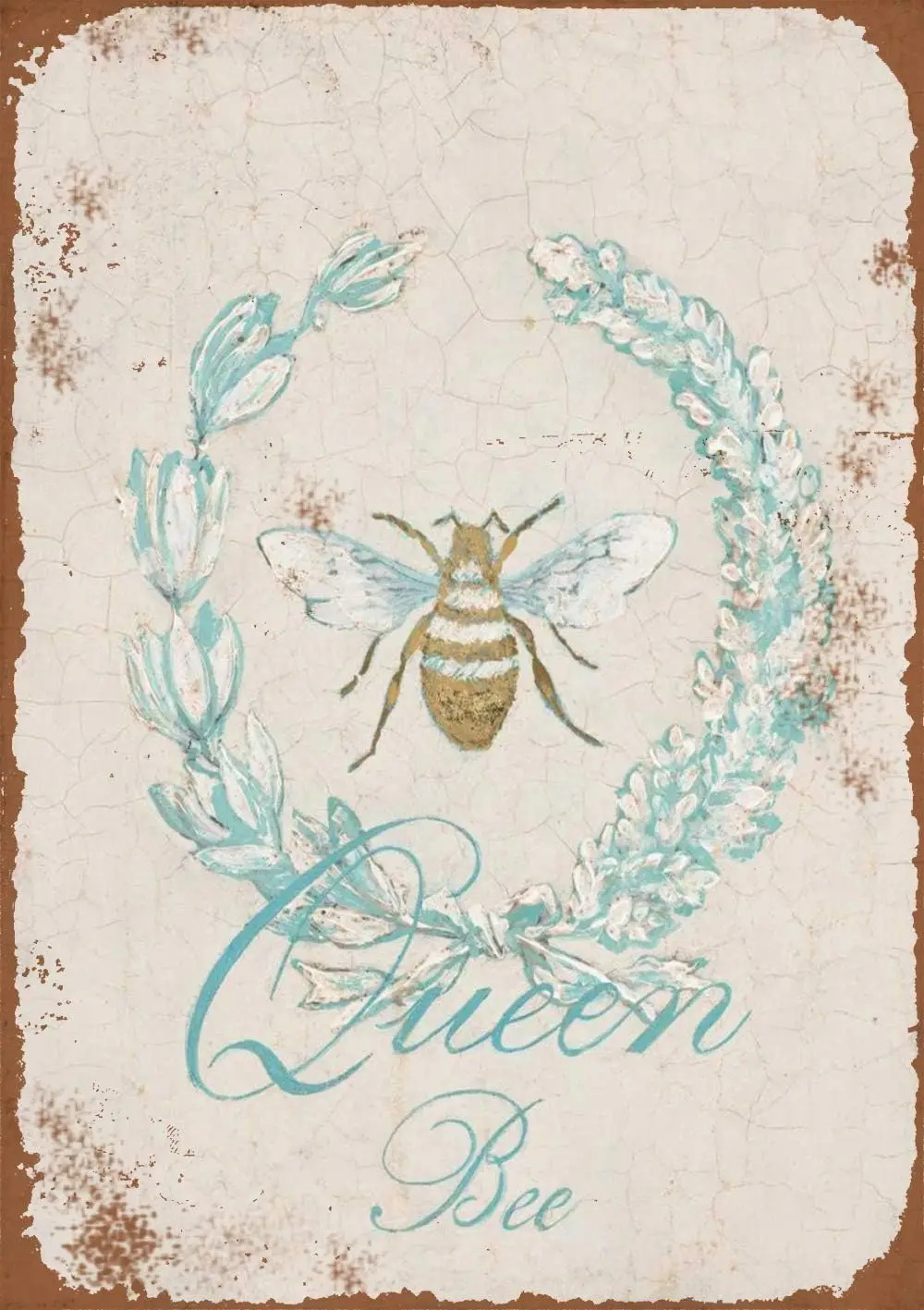 Queen Bee Tin Sign Vintage Look 16x12 inches Bar Wine Cellar Cafe Laundry Room Basement Decor Metal Signs sign