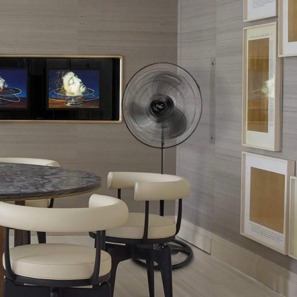 18 Inch Industrial Heavy Duty Pedestal Oscillating Metal Stand Fan, Black