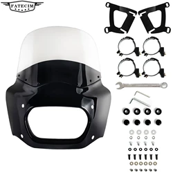 Fat Bob Motorcycle Fairing Road Warrior Transparent Windshied For Harley Softail Fat Bob FXFB 2018-19 For Fat Bob S FXFBS 18-24
