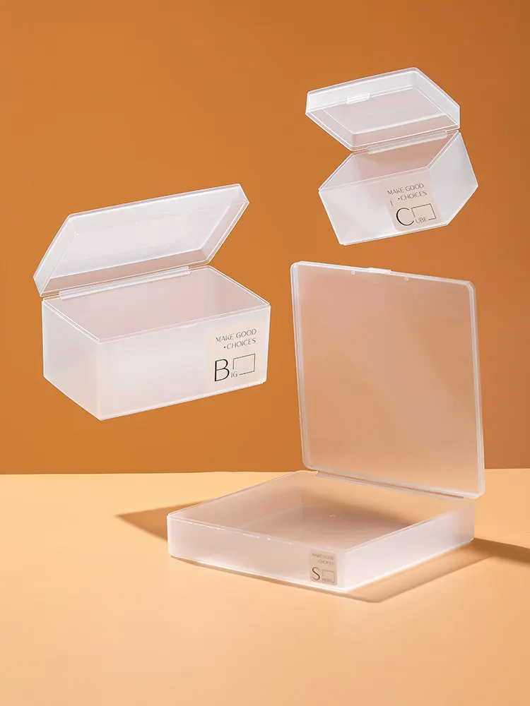 Frosted Transparent Plastic Storage Box PP Material Japanese Makeup Organizer, Card & Small Items Holder, Desk Tidy Contain