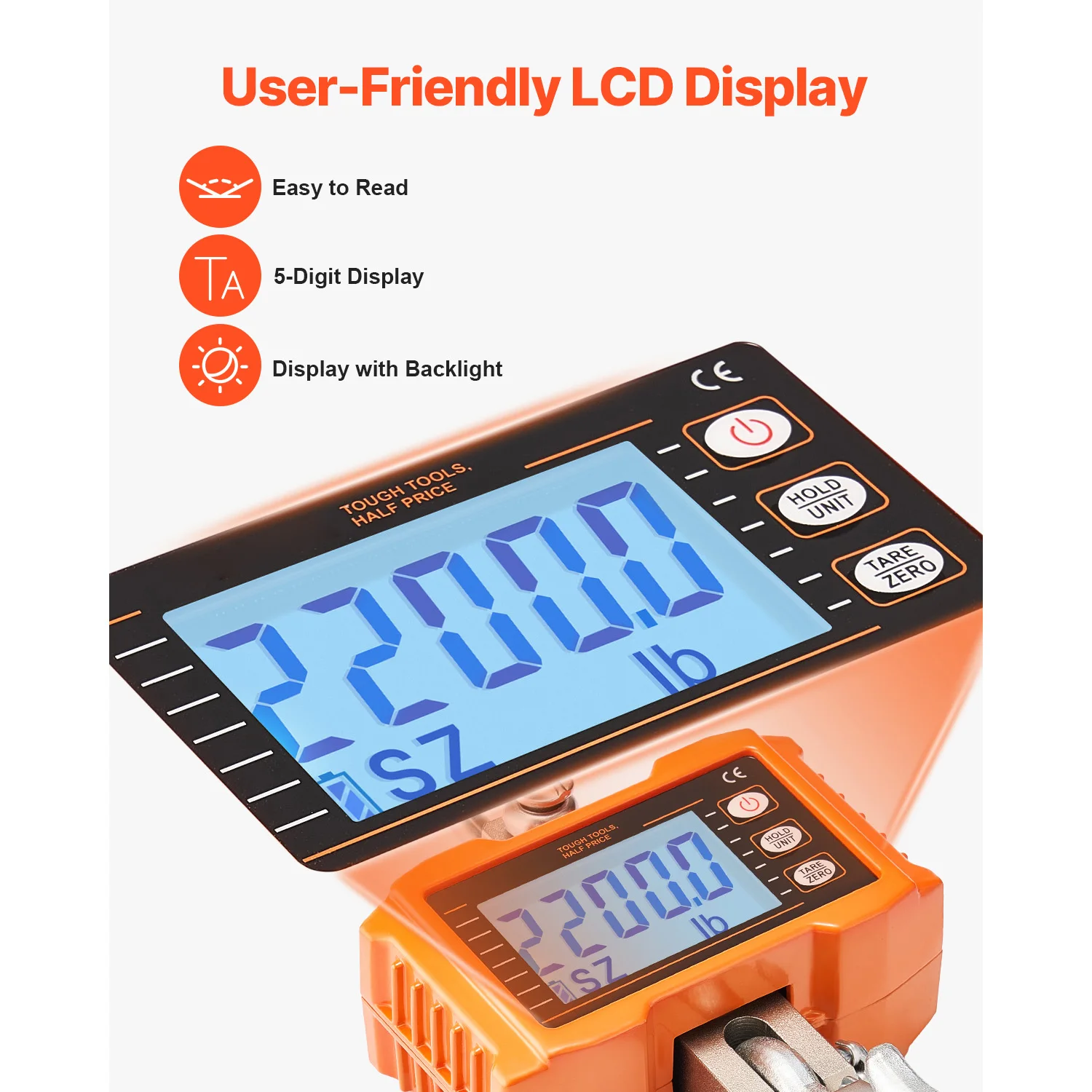 SucceBuy 2200Lbs/1000 كجم ميزان معلق رقمي محمول مع جهاز التحكم عن بعد مصنع رافعة مقياس LCD الخلفية الموازين الصناعية #6