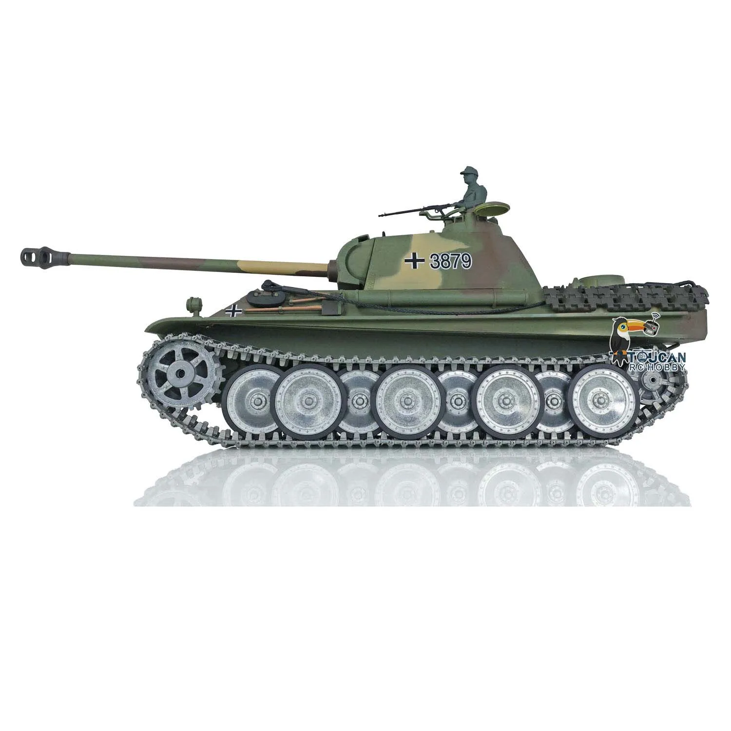 HENG LONG 1/16 Scale RC ถังรุ่น RTR 3879 7.0 ที่กําหนดเอง Panther G โลหะแทร็กล้อ 360 องศาป้อมปืน Rotatio ของเล่น TH17491