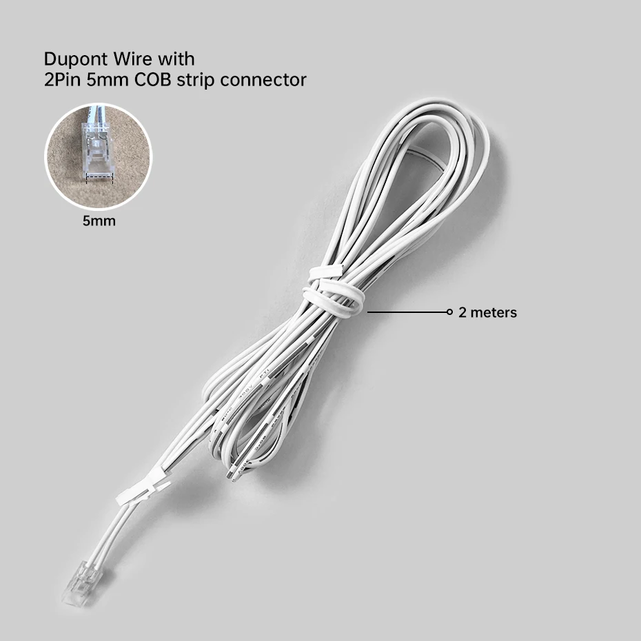 1 3 5PCS Dupont Terminal to 2pin 5mm 8mm 10mm COB Connector DuPont Extension Wire Connectors For 12V 24V COB Cabinet Light Strip