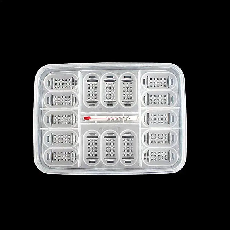 Reptile Hatching Box 16 Grids Transparent Reptile Egg Incubator Incubation Box Hatching Tray Hatching Case For Gecko Lizards