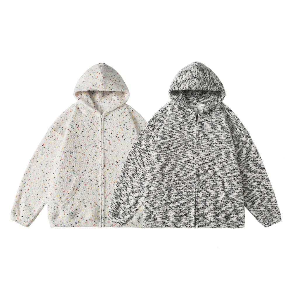 

Женские худи на весну, толстовки с цветным принтом в горошек, с длинным рукавом, на молнии, в стиле Харадзюку, модный женский свитер