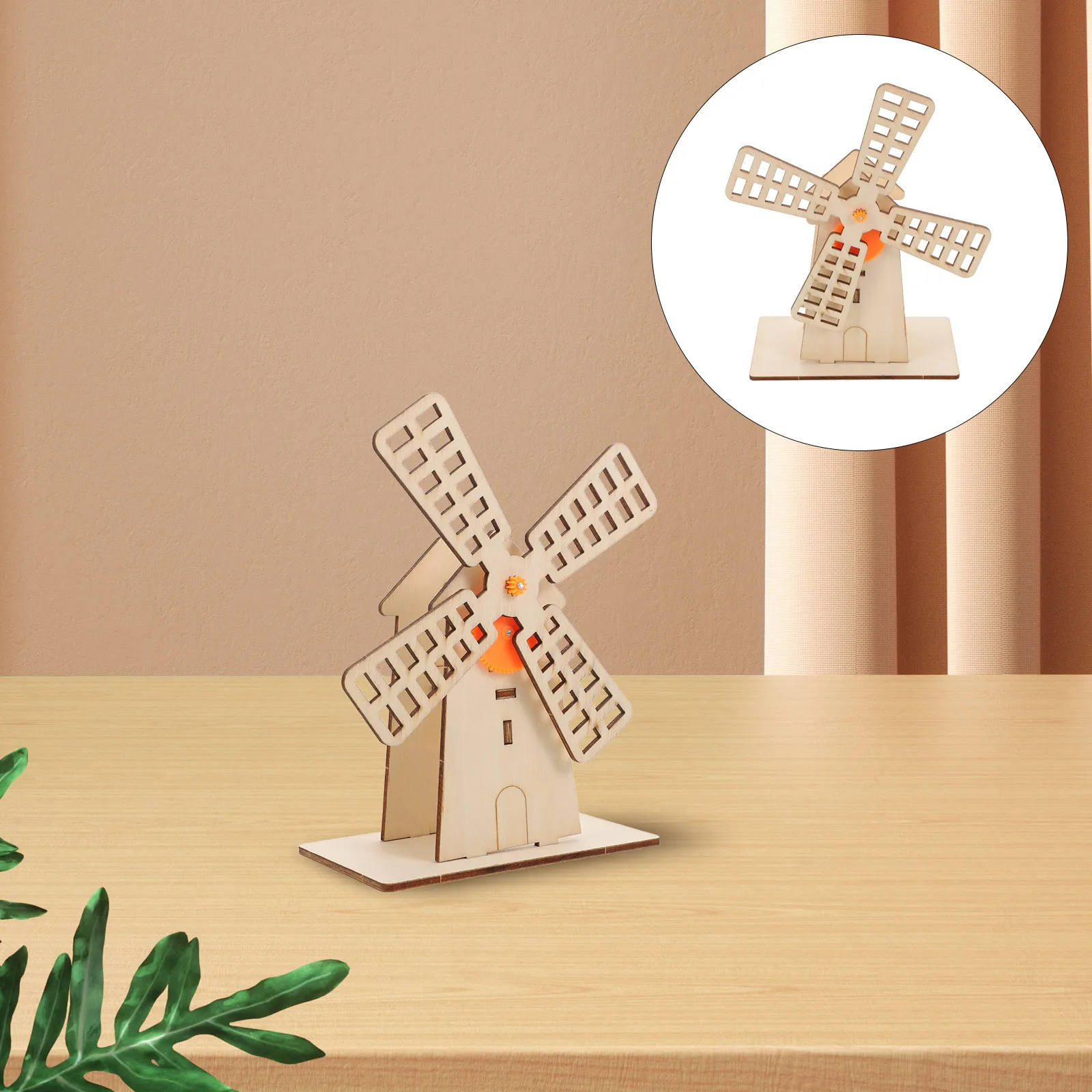 

1Set DIY Windmill Building Set for Children Handmade Wood Wind Turbine Kit Mechanical Principles Exploration